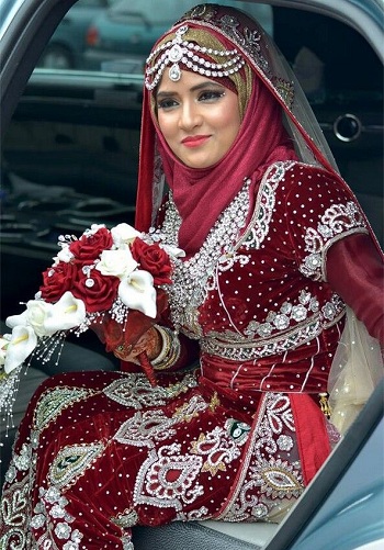 Maroon Wedding Kurta Pyjama Koti Set
