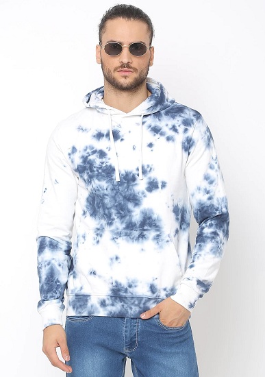 Sweatshirt til mænd med slips og farve