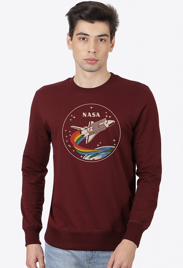 Maroon Nasa Sweatshirt til mænd