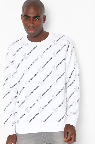 Fehér Calvin Klein pulóver férfiaknak