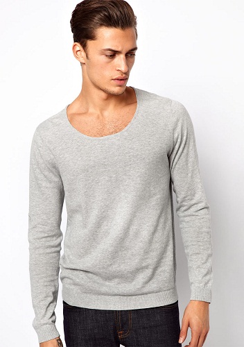 Sweatshirt med rund hals
