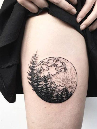 Bedste Moon Tattoo Designs & amp; Ideer 3