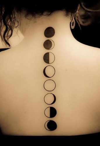 Holdfázisok tetoválás minták a nyakon