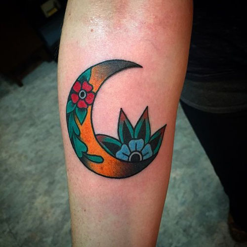 Bedste Moon Tattoo Designs & amp; Idéer 10
