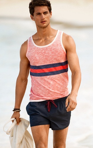 Herreblokfarvet tanktop