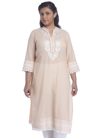 Plain Light Shade Plus Size Kurti