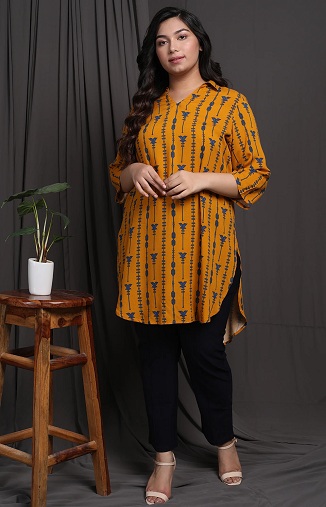 Plus Size Rövid Magas Alacsony Kurtis