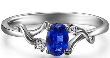 Guldring Ny design safir i hvid