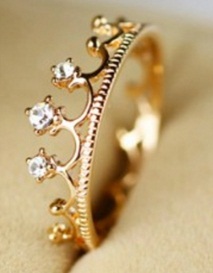 Designer Crown Gold Ring Design til brude
