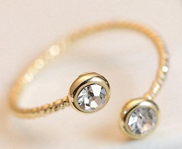 Bedste guldringdesign Justerbar guldring med sten