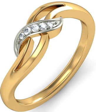Smuk guldring med platin
