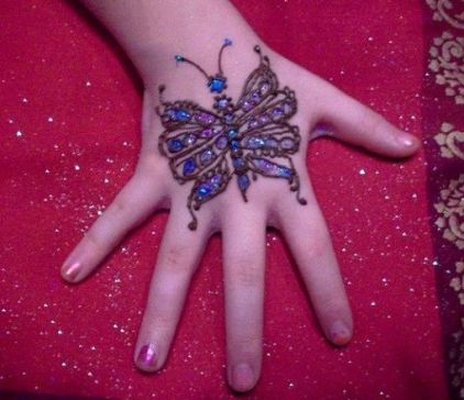 Butterfly Mehndi Designs for Kids