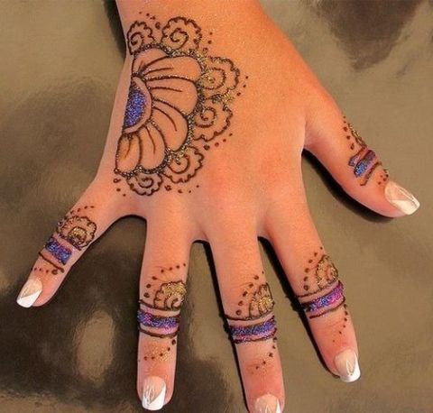 Glitter Mehndi Designs for Kids