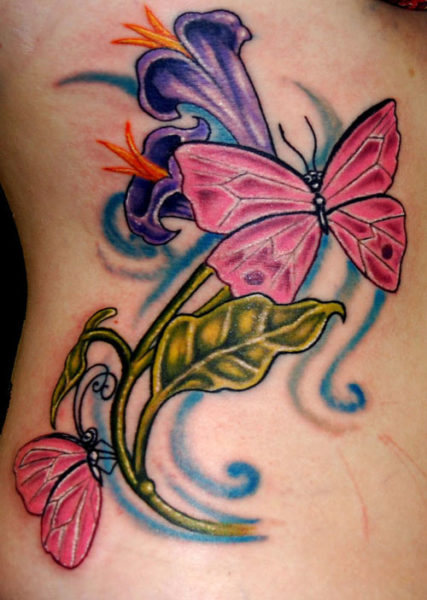 Virág pillangó tetoválás minták