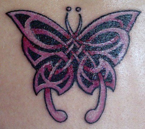 Színes kelta pillangó tetoválás minták