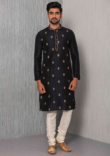 Manyavar Black Kurta Pyjama