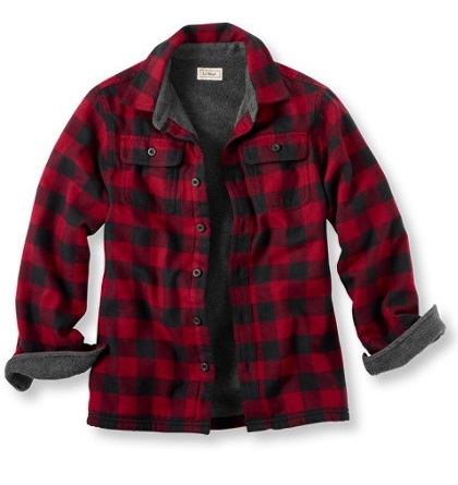 Fleece foret flanel skjorte