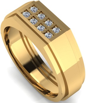 Férfi arany és gyémánt gyűrű