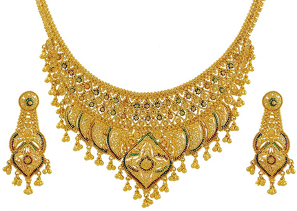 Indisk traditionel brude guld halskæde