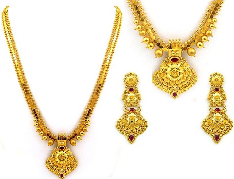 Dél -indiai arany ékszertervek