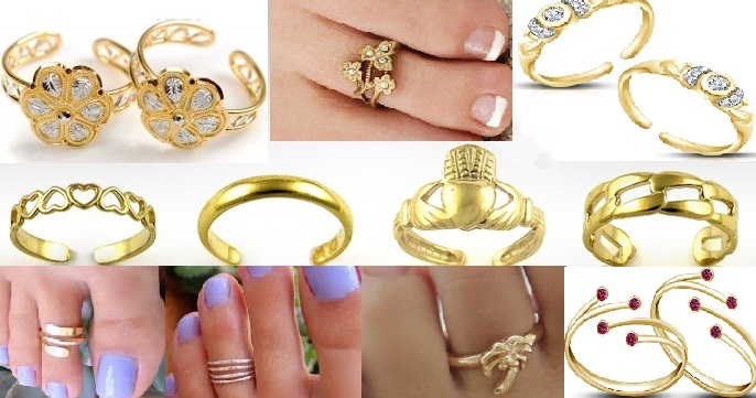 Guld tå ringe designs