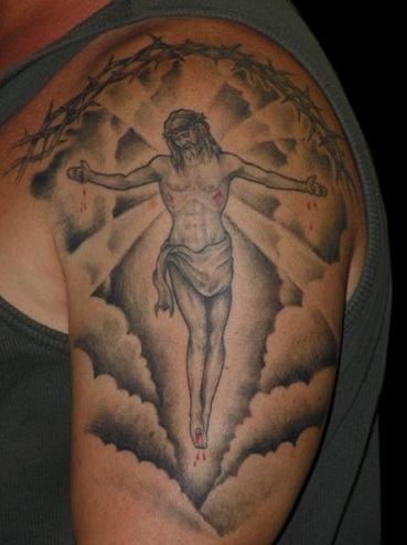 Cloud Cross Tattoo Design