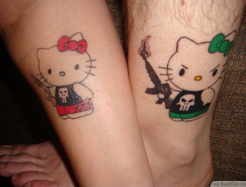 Egyező Kitty Couple Tattoo
