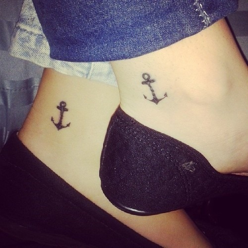 Matchende anker tatoveringsdesign