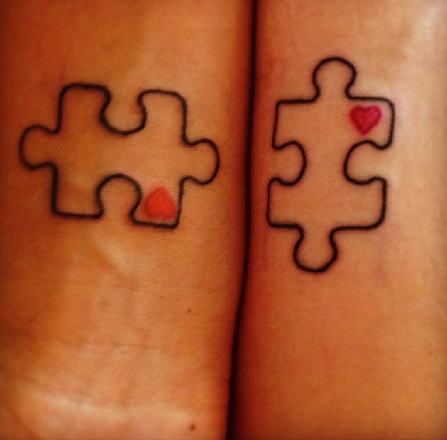 Matchende Puzzle Block Tattoo Design
