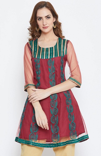 Net Fancy Short Kurti