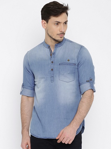 Denim Kurta skjorte