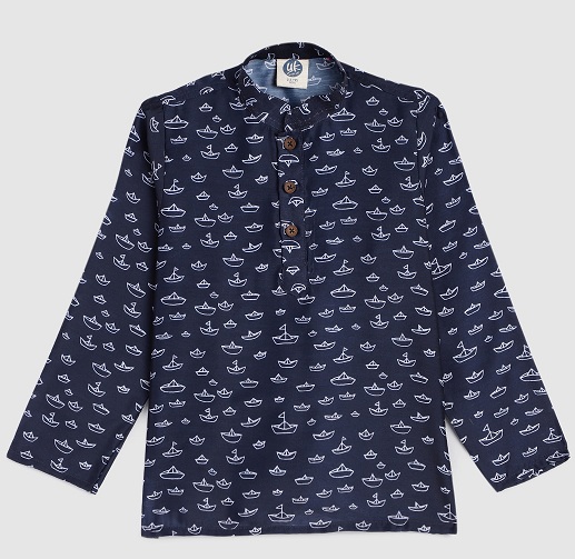 Marineblå Kurta skjorte til drenge