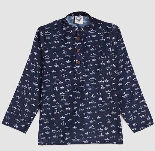 Navy Blue Kurta ing fiúknak