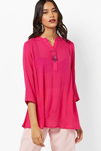 Skjorte med åben krave Kurti