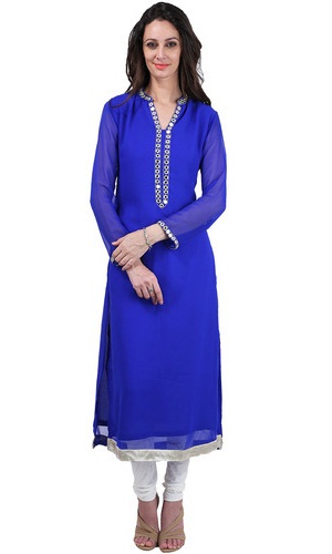 Lang Georgette Kurti