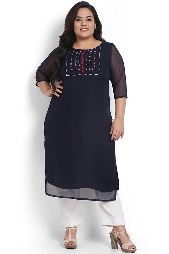 Plus Size Georgette Kurtis