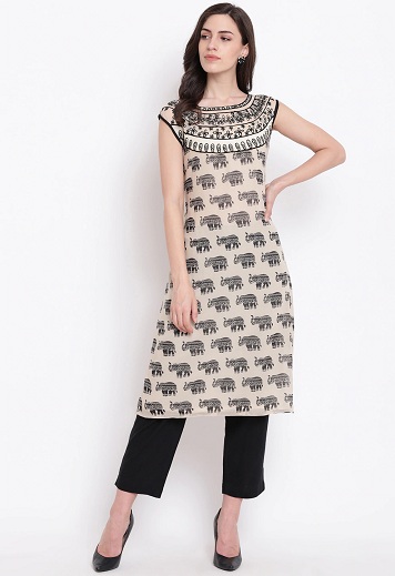 Boat Neck Georgette Kurta