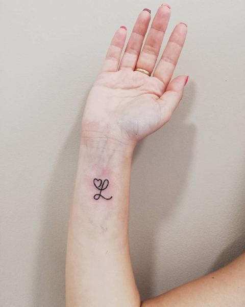 L Betűs Tetoválás Szívvel