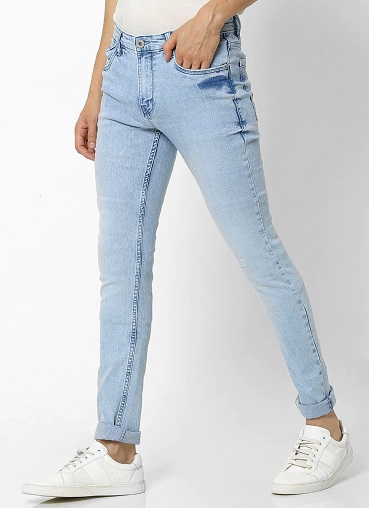 Vaskede blå jeans