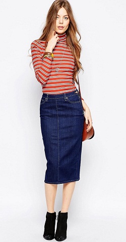 Pencil Long Jeans Nederdel