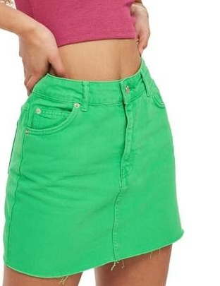 Grøn denim nederdel