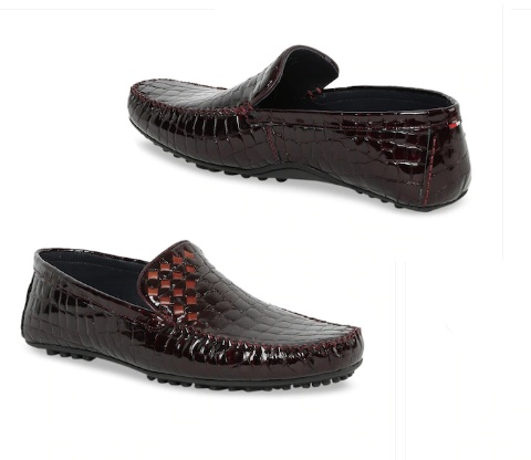 Burgundy læder loafers