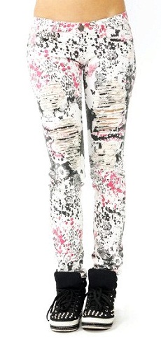 Paint Splatter Skinny Jeans