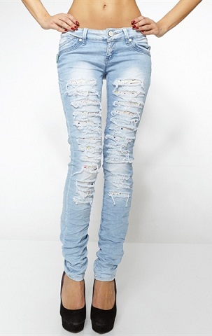 Distressed Denim Skinny Jeans