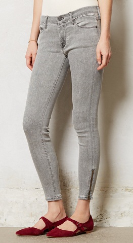 Ankel lynlås grå skinny jeans