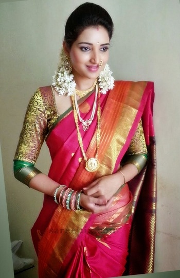 Maharashtrian dél -indiai Saree