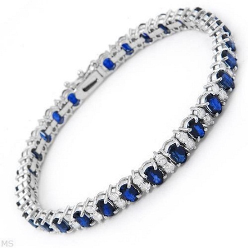 Blå safir ædelsten armbånd