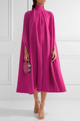 Silk Cady Midi Cape ruha