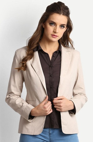 Fawn eller Beige blazer til kvinder