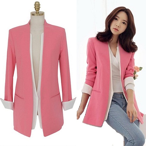 Blazer til kvinder i laks pink